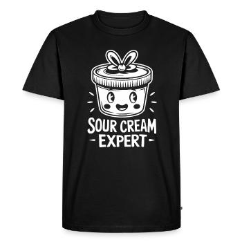 Sour Cream Expert Motif de dessin animé drôle - T-shirt Premium bio Homme - noir - Devant - Nico (187cm)