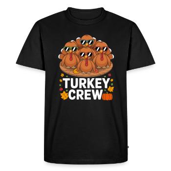 Funny Turkeys Turkey Crew - Men's Premium Organic T-Shirt - black - Front - Nico (187cm)