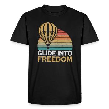 Montgolfière : glissez vers la liberté - T-shirt Premium bio Homme - noir - Devant - Nico (187cm)
