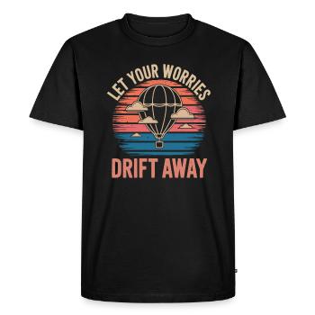 Laissez vos soucis s’envoler Montgolfière - T-shirt Premium bio Homme - noir - Devant - Nico (187cm)