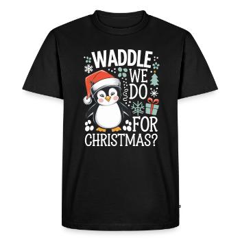 Le dandinement de Noël des pingouins que nous faisons pour Noël ? - T-shirt Premium bio Homme - noir - Devant - Nico (187cm)