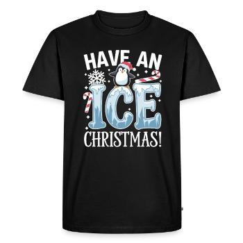 Have an icy Christmas with Penguin - Men's Premium Organic T-Shirt - black - Front - Nico (187cm)