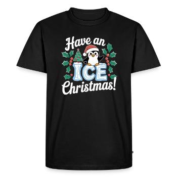 Got an icy Christmas time penguin - Men's Premium Organic T-Shirt - black - Front - Nico (187cm)