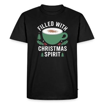 Rempli de Noël Cheers Mug - T-shirt Premium bio Homme - noir - Devant - Nico (187cm)