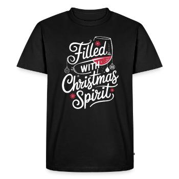 Filled with Christmas spirit and wine joy - Men's Premium Organic T-Shirt - black - Front - Nico (187cm)