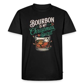Le bourbon, c’est mon de Noël - T-shirt Premium bio Homme - noir - Devant - Nico (187cm)