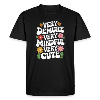 très modeste, très attentif, très doux - T-shirt Premium bio Homme - noir - Devant - Nico (187cm)