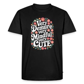 Très retenu, très attentif, très doux - T-shirt Premium bio Homme - noir - Devant - Nico (187cm)