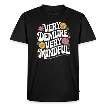 Very humble very mindful flowers - Men's Premium Organic T-Shirt - black - Front - Nico (187cm)
