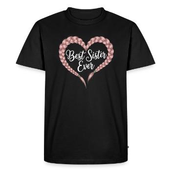 Meilleure Soeur Meilleure Soeur Jamais Coeur Tricot Torsadé - T-shirt Premium bio Homme - noir - Devant - Nico (187cm)