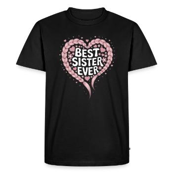 Meilleure Soeur Meilleure Soeur Jamais Coeur Tresses - T-shirt Premium bio Homme - noir - Devant - Nico (187cm)