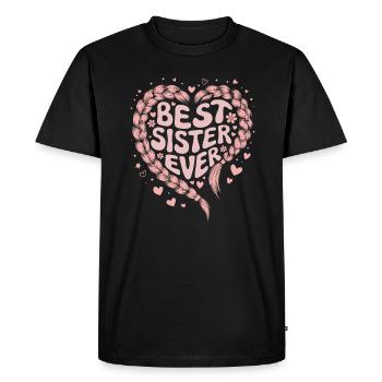 Meilleure Soeur Meilleure Soeur Jamais Coeur Tressé - T-shirt Premium bio Homme - noir - Devant - Nico (187cm)