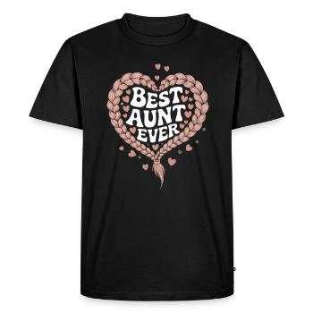 Meilleure tante Meilleure tante de tous les temps Coeur floral floral - T-shirt Premium bio Homme - noir - Devant - Nico (187cm)