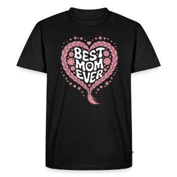 Meilleure maman Meilleure maman de tous les temps Fleurs de cœur - T-shirt Premium bio Homme - noir - Devant - Nico (187cm)