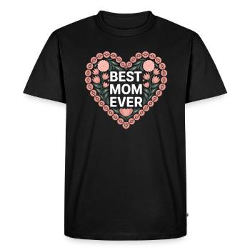 Meilleure maman Meilleure maman de tous les temps fleurs florales ici - T-shirt Premium bio Homme - noir - Devant - Nico (187cm)
