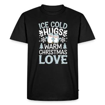 Des câlins glacés, un amour de Noël chaleureux, - T-shirt Premium bio Homme - noir - Devant - Nico (187cm)