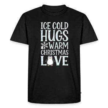Pingouin Noël Glace Froid Câlins Chaleur - T-shirt Premium bio Homme - noir - Devant - Nico (187cm)