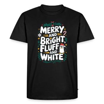 Gaie et lumineuse, moelleuse et blanche - Pingouin - T-shirt Premium bio Homme - noir - Devant - Nico (187cm)