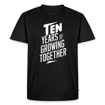 10 ans de croissance commune - 10e mariage - T-shirt Premium bio Homme - noir - Devant - Nico (187cm)