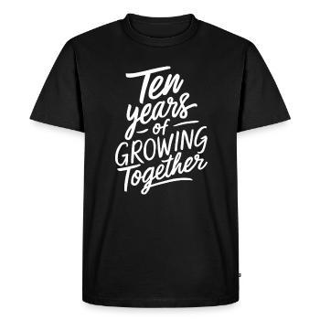 10 ans de croissance commune - 10e anniversaire de mariage - T-shirt Premium bio Homme - noir - Devant - Nico (187cm)