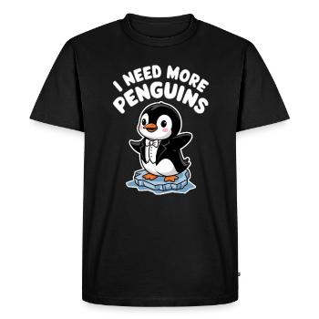 J’ai besoin de plus de pingouins drôle pingouin - T-shirt Premium bio Homme - noir - Devant - Nico (187cm)