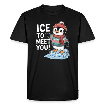 Penguin Illustration - Men's Premium Organic T-Shirt - black - Front - Nico (187cm)