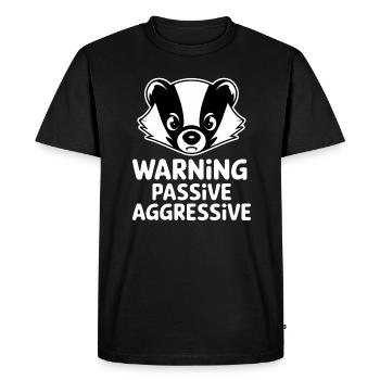 Attention Passive Aggressive Badger Illustration - Men's Premium Organic T-Shirt - black - Front - Nico (187cm)