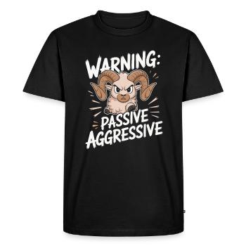 Attention: Passive Aggressive Funny Aries Motif - Men's Premium Organic T-Shirt - black - Front - Nico (187cm)