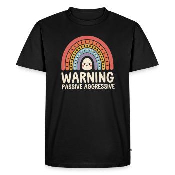 Caution Passive Aggressive Rainbow - Men's Premium Organic T-Shirt - black - Front - Nico (187cm)