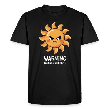 Avertissement Passif Agressif Soleil Face - T-shirt Premium bio Homme - noir - Devant - Nico (187cm)