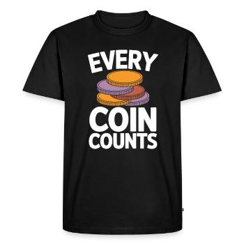 Chaque pièce compte pour les amateurs de numismatique - T-shirt Premium bio Homme - noir - Devant - Nico (187cm)