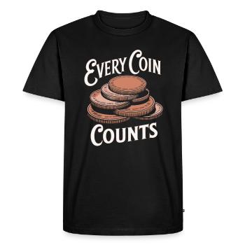 Every coin counts Numismatics Enthusiasm - Men's Premium Organic T-Shirt - black - Front - Nico (187cm)
