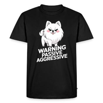 Caution Passive Aggressive Cute Dog - Men's Premium Organic T-Shirt - black - Front - Nico (187cm)