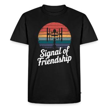 Signal of Friendship Ham Radio Amateur Radio - Men's Premium Organic T-Shirt - black - Front - Nico (187cm)