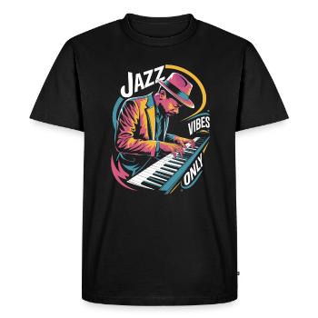 Jazz Vibes Seulement Musicien Piano Art - T-shirt Premium bio Homme - noir - Devant - Nico (187cm)