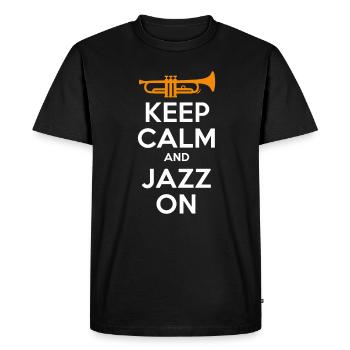 Keep Calm And Jazz On - Jazz Music Inspiration - Men's Premium Organic T-Shirt - black - Front - Nico (187cm)