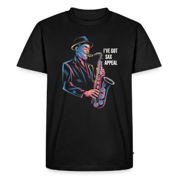 I Have Sax Appeal Jazz Art Inspiration - Men's Premium Organic T-Shirt - black - Front - Nico (187cm)