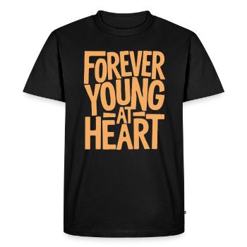 Toujours jeune de cœur, l’anniversaire vieillit - T-shirt Premium bio Homme - noir - Devant - Nico (187cm)
