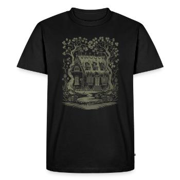 Dark Cottagecore Fairytale House - Men's Premium Organic T-Shirt - black - Front - Nico (187cm)