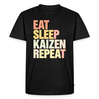 Manger Dormir Kaizen Répéter l’amélioration - T-shirt Premium bio Homme - noir - Devant - Nico (187cm)