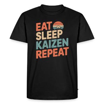 Eat Sleep Kaizen Improvement Repeat - Men's Premium Organic T-Shirt - black - Front - Nico (187cm)
