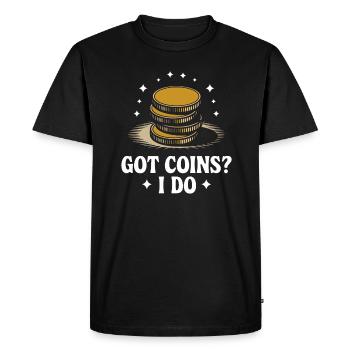 Coin Collection: Do you have coins? Me too - Men's Premium Organic T-Shirt - black - Front - Nico (187cm)