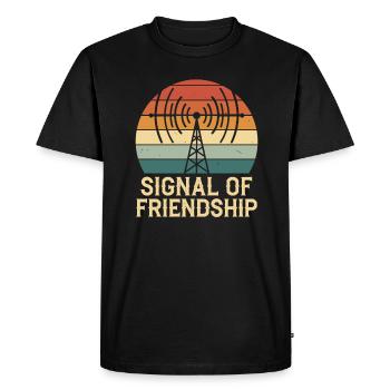 Amateur Radio Signal Of Friendship - Men's Premium Organic T-Shirt - black - Front - Nico (187cm)