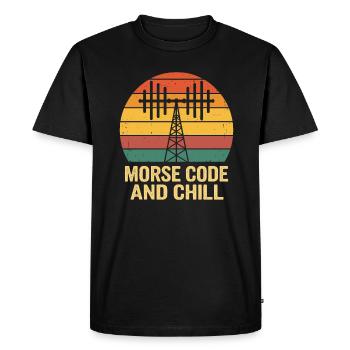 Amateurfunker Radio amateur Code Morse et Chill - T-shirt Premium bio Homme - noir - Devant - Nico (187cm)