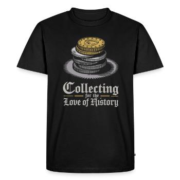 Numismatique : collectionner pour l’amour de l’histoire - T-shirt Premium bio Homme - noir - Devant - Nico (187cm)
