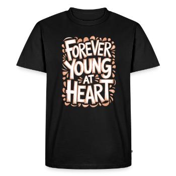 Forever Young at Heart Birthday Getting Older - Men's Premium Organic T-Shirt - black - Front - Nico (187cm)
