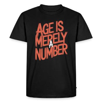 L’âge n’est qu’un chiffre, la sagesse de l’anniversaire - T-shirt Premium bio Homme - noir - Devant - Nico (187cm)