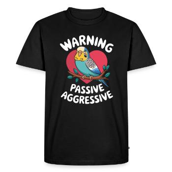 Avertissement Cœur de perroquet passif agressif - T-shirt Premium bio Homme - noir - Devant - Nico (187cm)