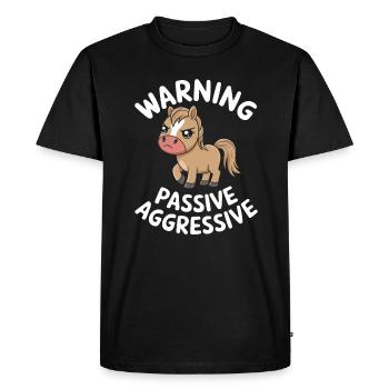 Attention Passive Aggressive Horse Cartoon - Men's Premium Organic T-Shirt - black - Front - Nico (187cm)