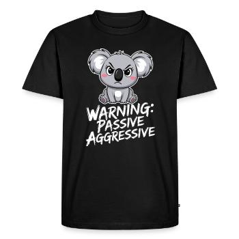 Warning: Passive-Aggressive Koala Drawing - Men's Premium Organic T-Shirt - black - Front - Nico (187cm)